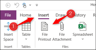 Opção de impressão de arquivo no Microsoft OneNote