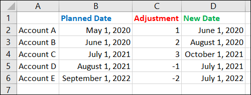 Novas datas ajustadas