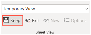 Clique em Manter para salvar a Visualização da Folha