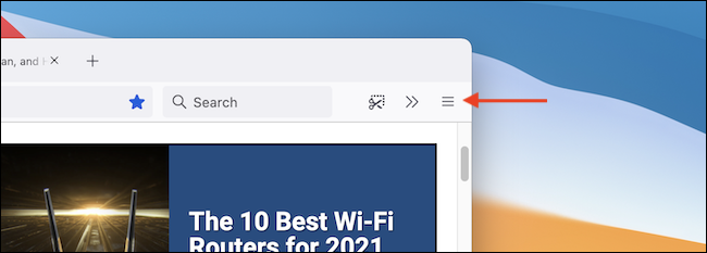 Clique no botão Menu de três linhas na barra de ferramentas do Firefox.