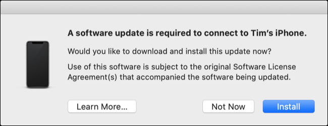 Não é possível conectar ao iPhone executando iOS 14 no macOS Catalina