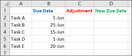 Adicionar colunas para ajustes de data no Excel