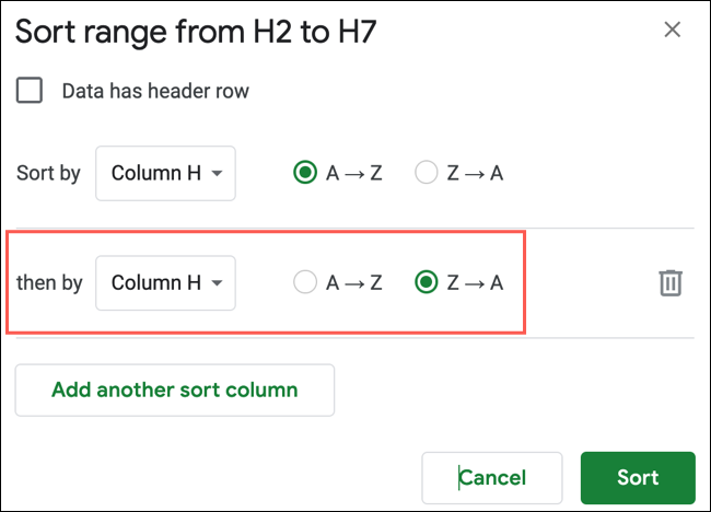 Adicionar outra coluna à classificação