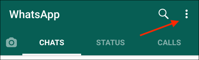 Toque no botão Menu do WhatsApp no ​​Android