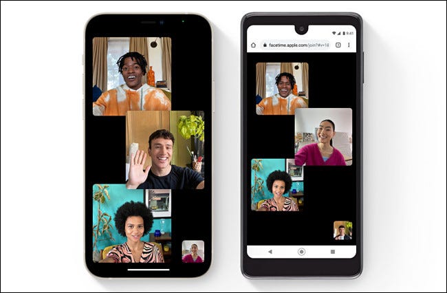 Apple FaceTime em execução no iOS 15.