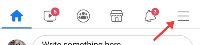 Toque no menu de três pontos no aplicativo do Facebook