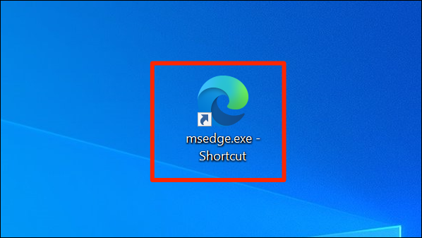Atalho personalizado do Edge em uma área de trabalho do Windows.