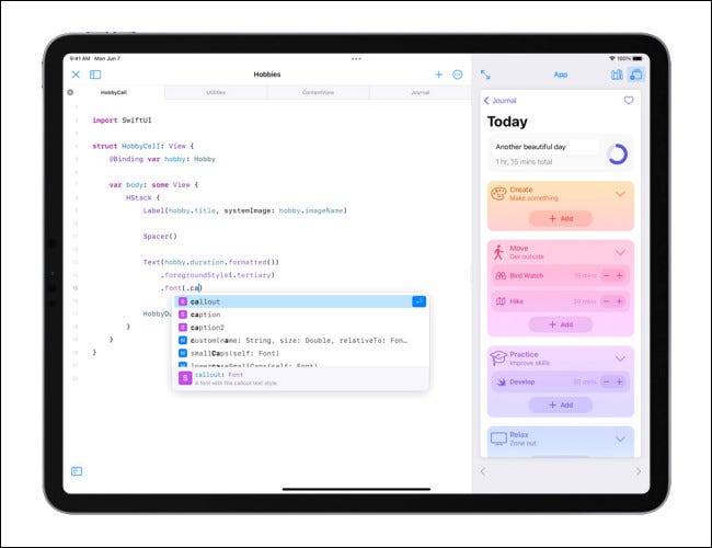 Swift Playgrounds 4 no iPadOS 15.