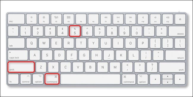 Pressione Command + Shift + 5 no teclado do Mac.
