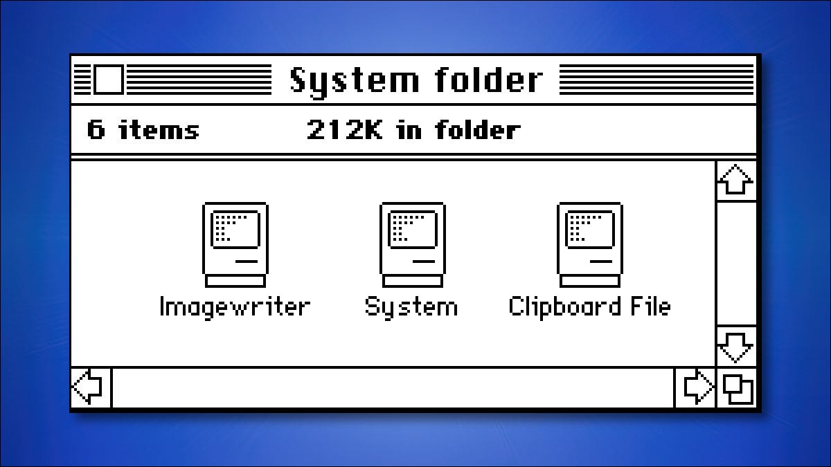 The System Folder do Mac System 1.0 em 1984