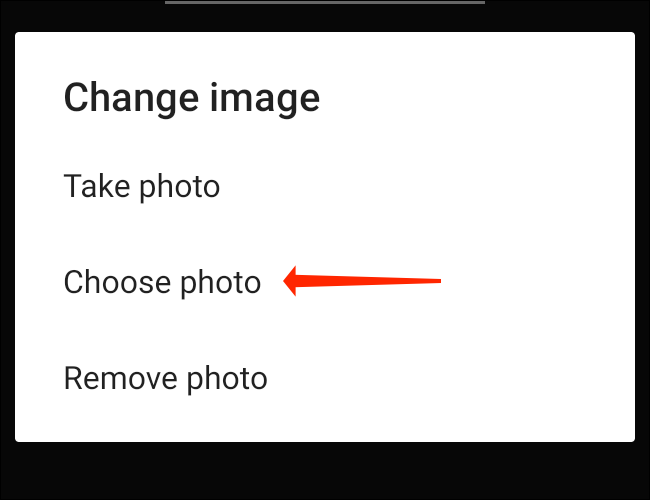 Toque em "Escolher foto" para selecionar uma imagem de capa da lista de reprodução do Spotify da biblioteca de fotos do seu telefone Android.