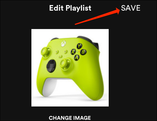 Toque em "Salvar" para alterar a imagem da lista de reprodução no Spotify para Android.