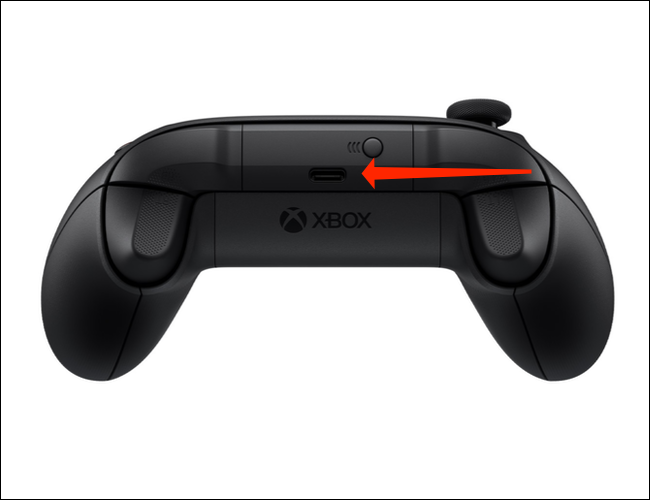 A porta USB Type-C em um controlador sem fio Xbox