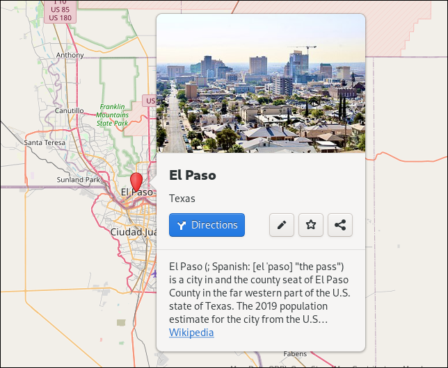 Painel de informações no aplicativo Maps
