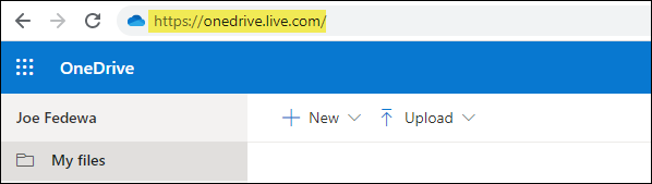Visite o site do OneDrive em um navegador de desktop