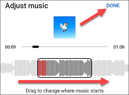 Edite a música e toque em "Concluído".