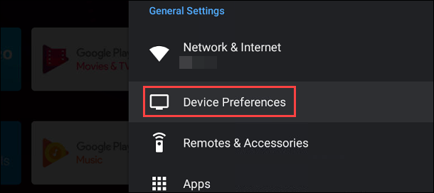 Role para baixo no menu Configurações e selecione “Preferências do dispositivo”.