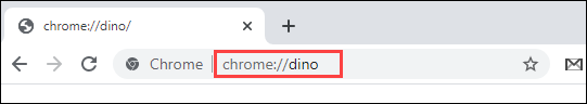 Vá para o URL do dino para jogar online.