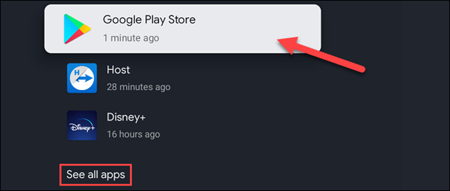 Encontre "Google Play Store" na lista.  Pode ser necessário selecionar "Ver todos os aplicativos".