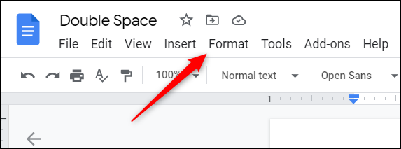 Clique em “Formatar” na barra de menu do Google Docs.