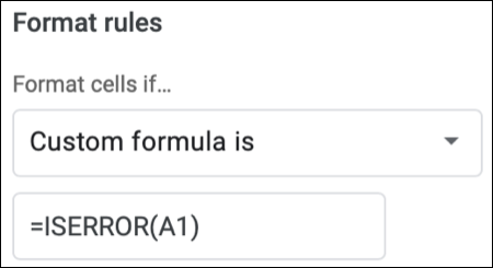 Insira a fórmula personalizada para erros