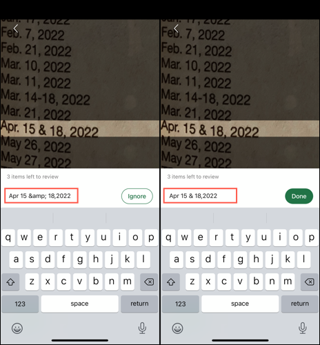 Editar dados de uma imagem no Excel Mobile