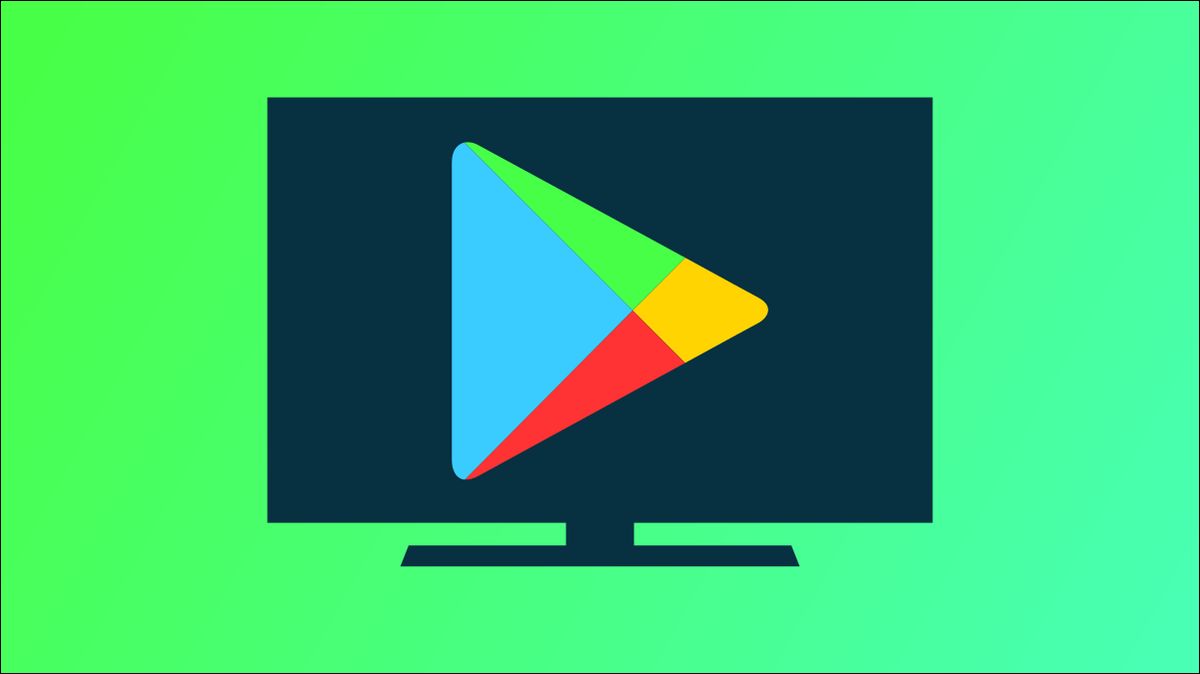 Logotipo da Google Play Store na TV.