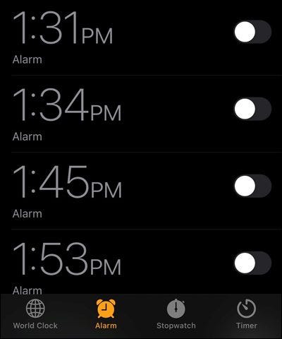 Alarmes de iPhone