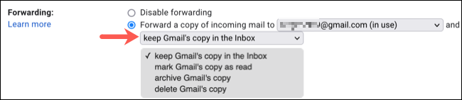 Escolha o que fazer com os e-mails