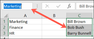 Nomeie um grupo de células no Excel