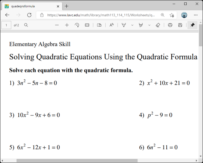 Abra o site ou documento online com os problemas matemáticos que deseja resolver. 