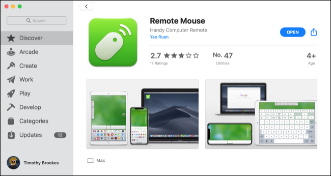 Mouse remoto da Mac App Store