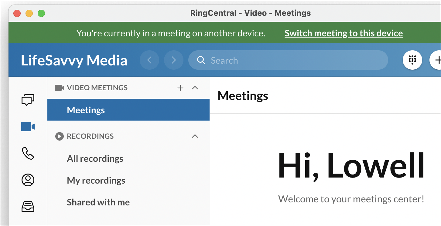 Switch inteligente RingCentral