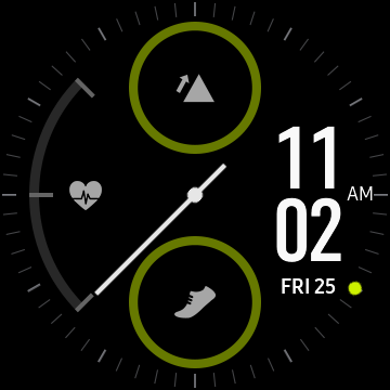 Exemplo de mostrador de relógio Samsung Galaxy