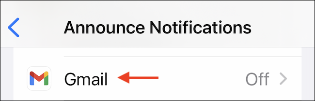 Na seção "Anunciar notificações", escolha o aplicativo em que deseja ouvir as notificações.