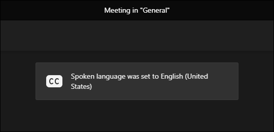 Solicitação de confirmação para o idioma falado definido como inglês (Estados Unidos).