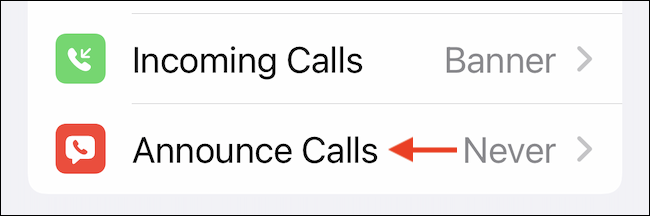 Vá para a seção "Anunciar chamadas".