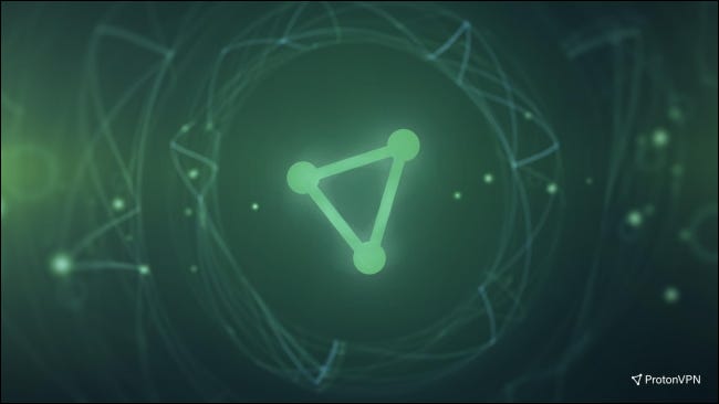 Logotipo da ProtonVPN em fundo verde