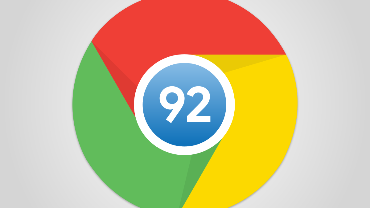 Logotipo do Google Chrome com 92 no centro