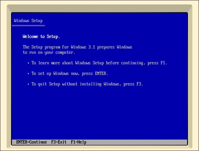 O início do processo de configuração do Windows 3.1 no iDOS 2 no iPad.