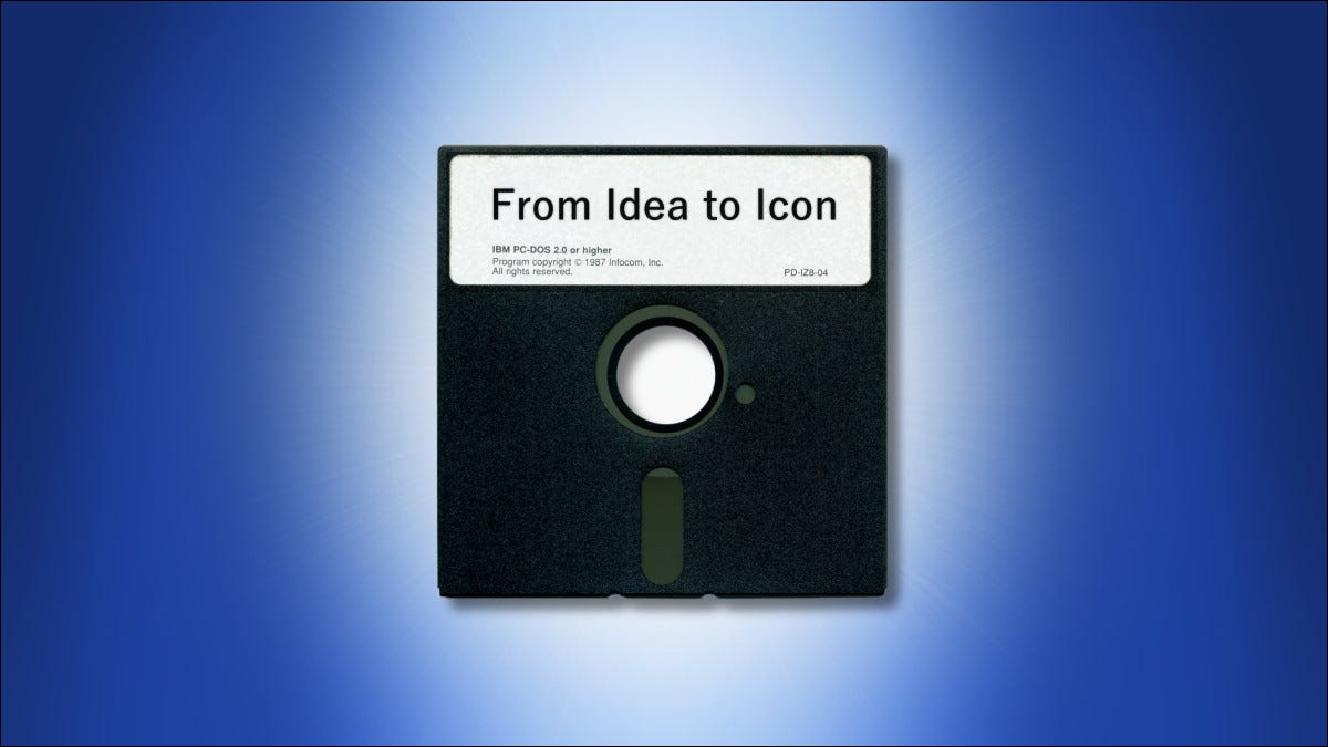Um disquete de 5,25 "em um fundo azul