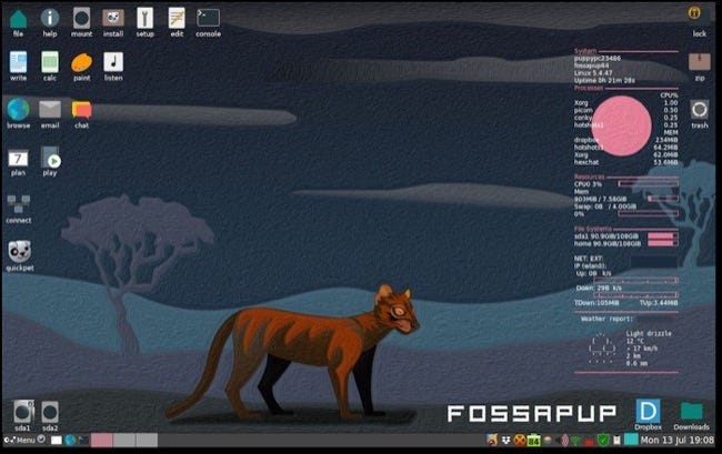 Desktop Puppy Linux FossaPup64 9.5