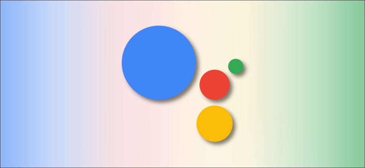 Logotipo do Google Assistente em um fundo feito de cores do Google