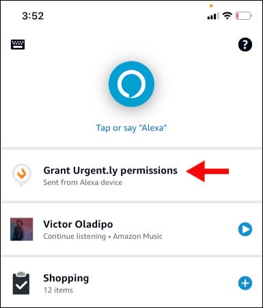 Conceda permissões urgentemente no aplicativo Alexa.