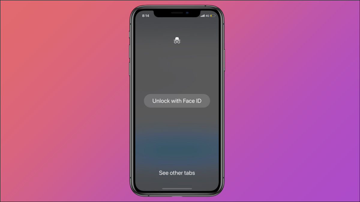 iPhone com ID de rosto - guia anônima bloqueada