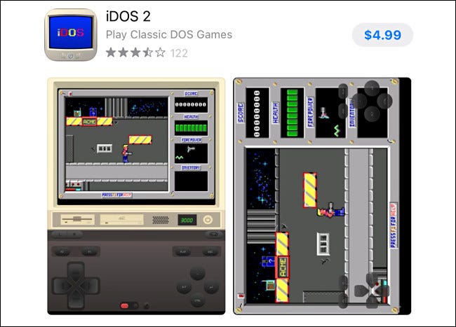 A entrada do iDOS 2 na Apple App Store.