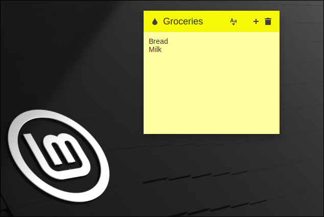 Aplicativo Sticky Notes no Linux Mint 20.2