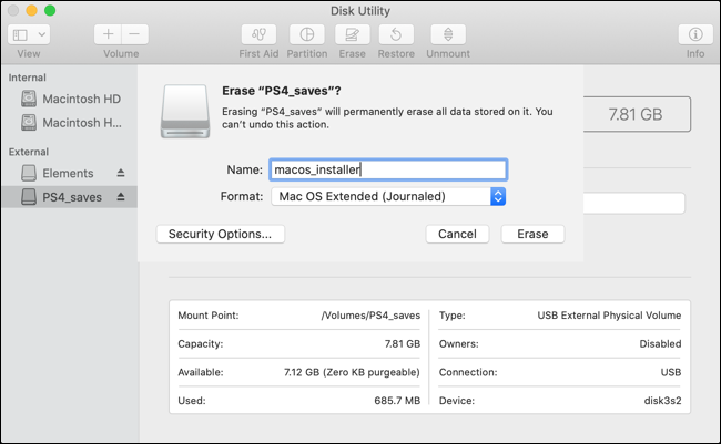 Prepare USB para o instalador do macOS