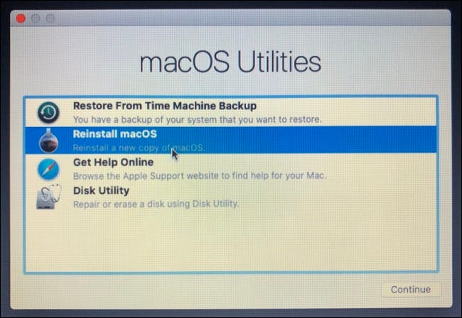 Reinstale o macOS com macOS Utilities