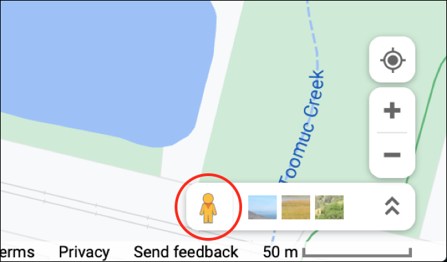 Botão de clicar e arrastar do Google Street View
